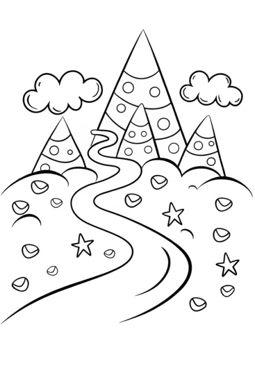 A coloring page of Ice Cream Planet Adventure Coloring Page