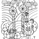 Rainbow High Students in a Candyland Coloring Page