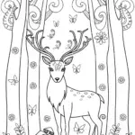 Majestic Stag in the Enchanted Forest Coloring Page