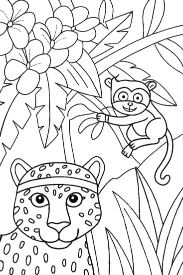A coloring page of Electric Wildlife Showdown Coloring Page