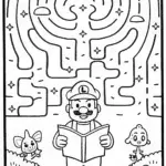 Luigi’s Grand Adventure in the Enchanted Maze Coloring Page