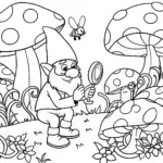 Curious Gnome’s Garden Adventure Coloring Page