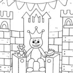 Huggy Wuggy’s Enchanted Toy Castle Coloring Page