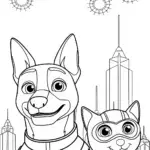 The Super Pup and His Amazing Mech-Companion Coloring Page