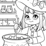 Kuromi’s Potion Brewing Coloring Page