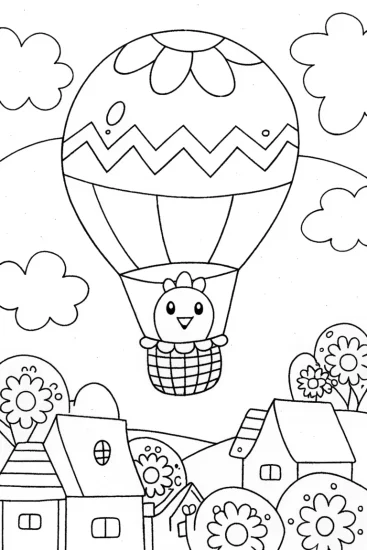 A coloring page of Drifloon’s Balloon Adventure Coloring Page