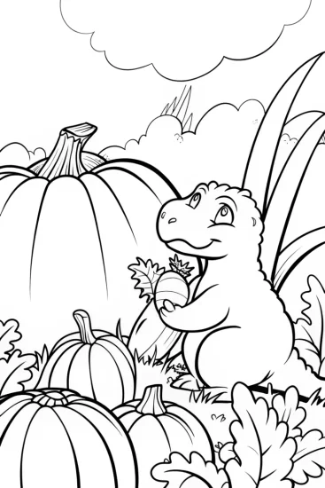 A coloring page of Godzilla’s Garden of Giants Coloring Page