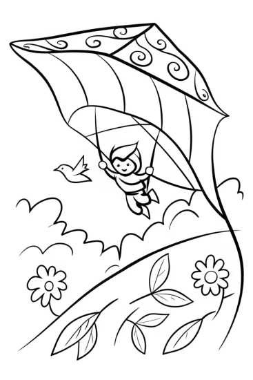 A coloring page of Ninja Skyward Glider Coloring Page
