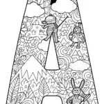 The Adventurous Letter ‘A’ Coloring Page