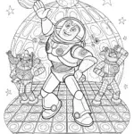Buzz Lightyear’s Galactic Dance-off Coloring Page