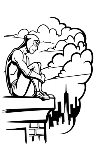 A coloring page of Miles Morales: The Urban Explorer Coloring Page