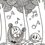 Kirby and the Enchanted Music Festival Coloring Page