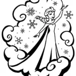 Elsa’s Enchanted Ice Dreamscape Coloring Page