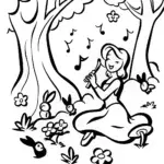 Belle’s Enchanted Music Circle Coloring Page