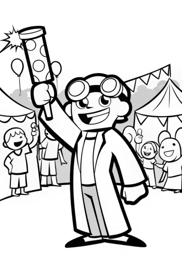 A coloring page of Creeper’s Science Fair Surprise Coloring Page
