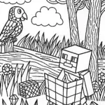 Minecraft Treasure Hunt Adventure Coloring Page