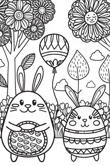 A coloring page of Squishmallow Garden Parade Coloring Page