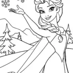 Elsa’s Enchanted Ice Dance Coloring Page