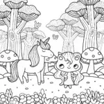 Kuromi’s Enchanted Forest Adventure Coloring Page