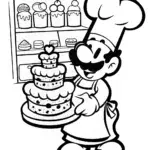 Luigi’s Adventure in the Enchanted Bakery Coloring Page