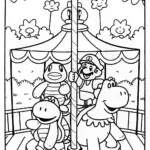 Mario’s Enchanted Carousel Adventure Coloring Page