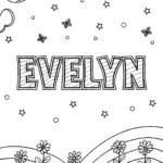 Evelyn’s Cosmic Garden Coloring Page