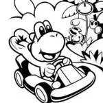 Yoshi’s Jungle Kart Adventure Coloring Page