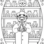 Mario’s Magical Potion Lab Coloring Page