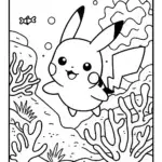Pikachu’s Underwater Adventure Coloring Page