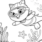 Kwazii’s Underwater Racing Adventure Coloring Page