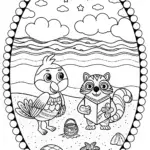 Rainbow Friends Treasure Hunt Coloring Page