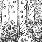 Elowen the Fairy Weaver Coloring Page