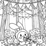 My Melody’s Magical Music Festival Coloring Page