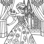 Elsa’s Enchanted Ice Masquerade Coloring Page