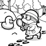 Minion Detective in a Whimsical World Coloring Page