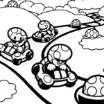 Koopa Troopa Drift Challenge Coloring Page