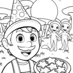 Luigi’s Cosmic Garden Party Coloring Page