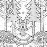 Minnie Mouse’s Magical Moonlit Dance Coloring Page