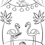 Flamingo Festival of Talents Coloring Page