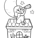 Gabby’s Feline Rooftop Adventure Coloring Page