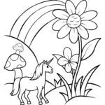 Rainbow Friends’ Magic Garden Adventure Coloring Page