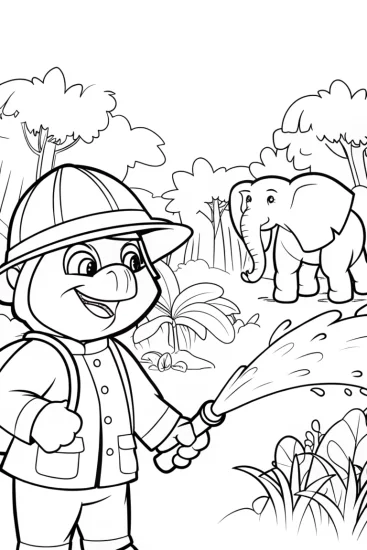 A coloring page of Bowser’s Safari Adventure Coloring Page