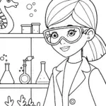 Mermaid experimenting in her lab
