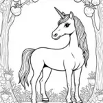 Unicorn in the enchanted orchard