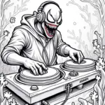 Venom as a DJ in the forest