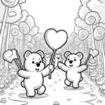 Gummy bears celebrating love