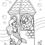 Mermaid adjusting the coral clock