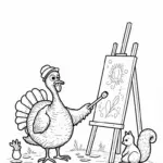 Turkey painting in a studio