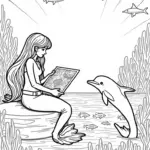 Mermaid cartographer mapping wonders