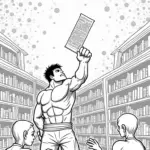 Hulk exploring a cosmic library